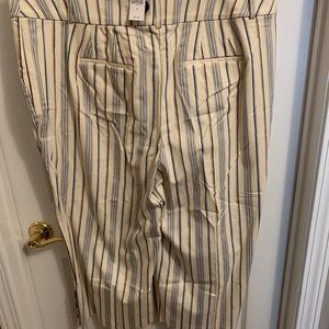 Lane Bryant Laney Wide Leg Crop Cream Striped size 20